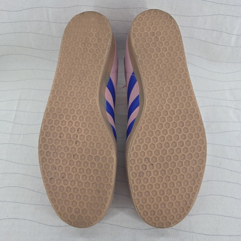 Adidas Mens Originals Gazelle Semi Pink Spark Lucid Blue Shoes JI2077 Size 10.5 - Picture 13 of 16